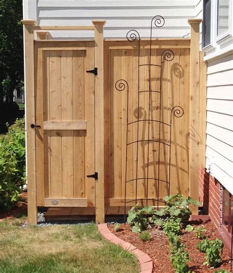 wood metal outdoor shower enclosure|wooden outdoor shower enclosure kits.